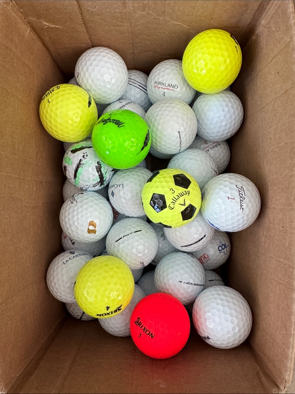 Golf Balls Mixed Lot Titleist Calloway Sporty Assorted Used 40 Golf Balls Bulk